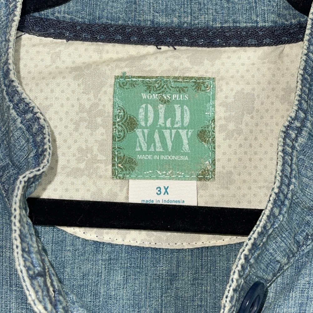 Old Navy Denim Jean Jacket Lightweight 3X 100% Cotton Transitional Layer - Picture 2 of 8